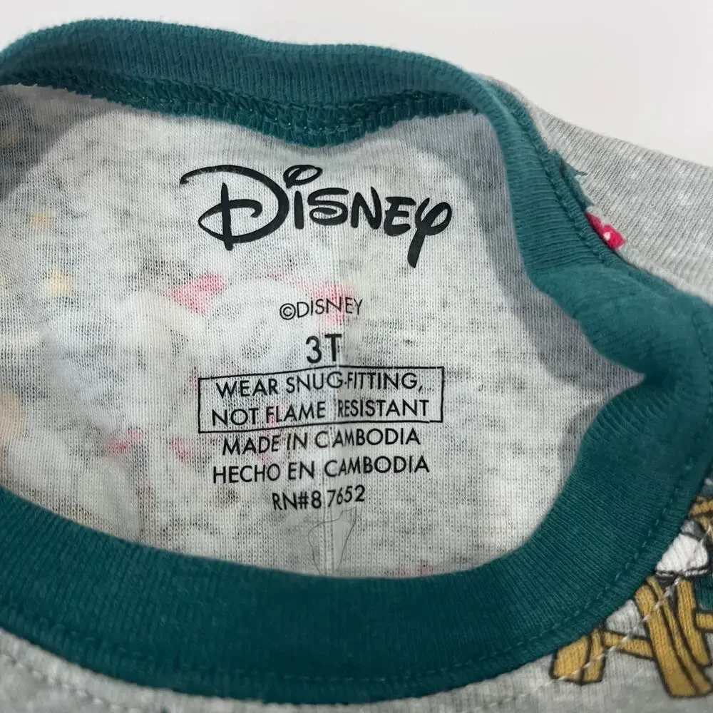 Disney Mickey Mouse Christmas Holiday Toddler Pajama Set ~ 3T